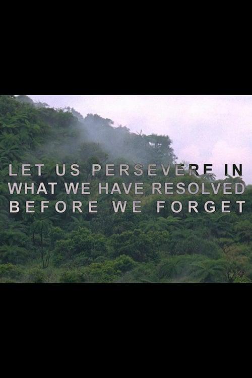 Let Us Persevere in What We Have Resolved Before We Forget